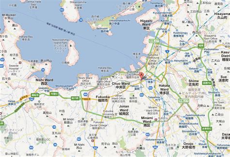 where is fukuoka in japan map|Google Map of the City of Fukuoka, Japan .